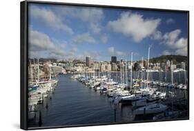 City Centre and Waterfront from Chaffers Marina, Wellington, North Island, New Zealand, Pacific-Nick Servian-Framed Photographic Print