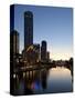 City Centre and Yarra River at Dusk, Melbourne, Victoria, Australia, Pacific-Nick Servian-Stretched Canvas