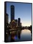 City Centre and Yarra River at Dusk, Melbourne, Victoria, Australia, Pacific-Nick Servian-Framed Stretched Canvas