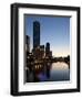 City Centre and Yarra River at Dusk, Melbourne, Victoria, Australia, Pacific-Nick Servian-Framed Photographic Print