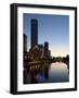 City Centre and Yarra River at Dusk, Melbourne, Victoria, Australia, Pacific-Nick Servian-Framed Photographic Print