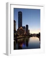 City Centre and Yarra River at Dusk, Melbourne, Victoria, Australia, Pacific-Nick Servian-Framed Photographic Print