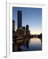 City Centre and Yarra River at Dusk, Melbourne, Victoria, Australia, Pacific-Nick Servian-Framed Photographic Print