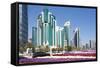 City Centre Buildings and Corniche Traffic, Doha, Qatar, Middle East-Frank Fell-Framed Stretched Canvas