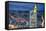 City Centre from Above at Dusk, Frankfurt, Hessen, Germany, Europe-Gavin Hellier-Framed Stretched Canvas