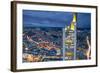 City Centre from Above at Dusk, Frankfurt, Hessen, Germany, Europe-Gavin Hellier-Framed Photographic Print