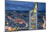 City Centre from Above at Dusk, Frankfurt, Hessen, Germany, Europe-Gavin Hellier-Mounted Photographic Print