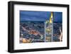 City Centre from Above at Dusk, Frankfurt, Hessen, Germany, Europe-Gavin Hellier-Framed Photographic Print