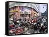 City Centre Scooters, Chengdu, Sichuan Province, China, Asia-Neale Clark-Framed Stretched Canvas