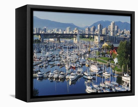 City Centre Seen Across Marina in Granville Basin, Vancouver, British Columbia, Canada-Anthony Waltham-Framed Stretched Canvas