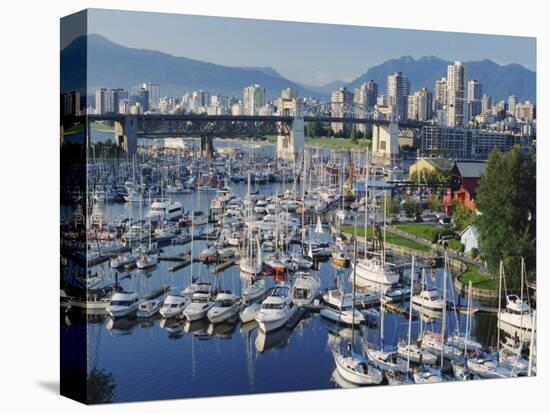 City Centre Seen Across Marina in Granville Basin, Vancouver, British Columbia, Canada-Anthony Waltham-Stretched Canvas