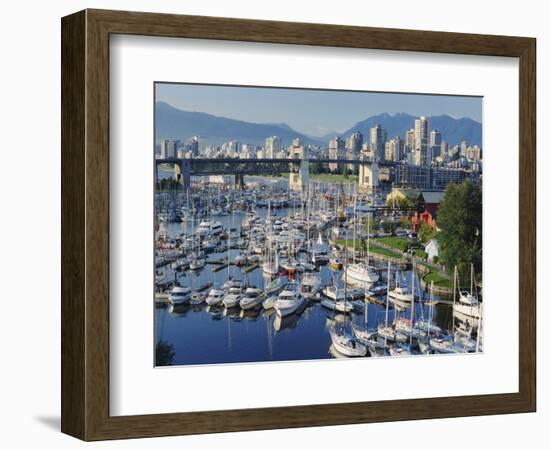 City Centre Seen Across Marina in Granville Basin, Vancouver, British Columbia, Canada-Anthony Waltham-Framed Photographic Print