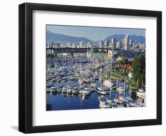 City Centre Seen Across Marina in Granville Basin, Vancouver, British Columbia, Canada-Anthony Waltham-Framed Photographic Print