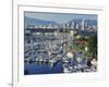 City Centre Seen Across Marina in Granville Basin, Vancouver, British Columbia, Canada-Anthony Waltham-Framed Photographic Print