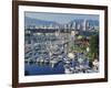 City Centre Seen Across Marina in Granville Basin, Vancouver, British Columbia, Canada-Anthony Waltham-Framed Photographic Print