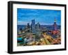 City Centre Skyline and Palace of Culture and Science at dusk, elevated view, Warsaw-Karol Kozlowski-Framed Photographic Print