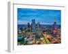 City Centre Skyline and Palace of Culture and Science at dusk, elevated view, Warsaw-Karol Kozlowski-Framed Photographic Print