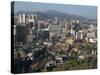 City Centre Tower Blocks Seen from Namsan Park with Pukansan Hills Beyond, Seoul, South Korea-Waltham Tony-Stretched Canvas