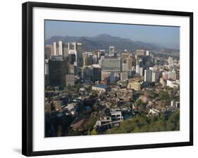 City Centre Tower Blocks Seen from Namsan Park with Pukansan Hills Beyond, Seoul, South Korea-Waltham Tony-Framed Photographic Print