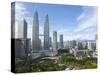 City Centre with KLCC Park Convention/Shopping Centre and Petronas Towers, Kuala Lumpur, Malaysia-Gavin Hellier-Stretched Canvas