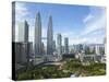 City Centre with KLCC Park Convention/Shopping Centre and Petronas Towers, Kuala Lumpur, Malaysia-Gavin Hellier-Stretched Canvas