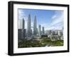 City Centre with KLCC Park Convention/Shopping Centre and Petronas Towers, Kuala Lumpur, Malaysia-Gavin Hellier-Framed Photographic Print