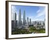 City Centre with KLCC Park Convention/Shopping Centre and Petronas Towers, Kuala Lumpur, Malaysia-Gavin Hellier-Framed Photographic Print