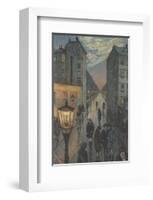 City Corner-Hans Baluschek-Framed Art Print