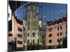 City Council Buildings in Civic Square Reflecting in Glass Wall of Public Library-Nick Servian-Mounted Photographic Print