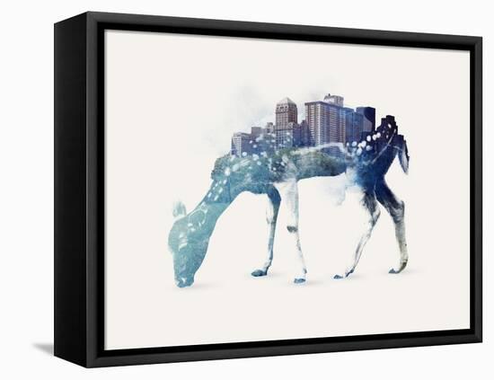 City Deer-Robert Farkas-Framed Stretched Canvas