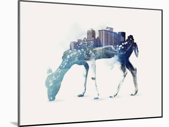 City Deer-Robert Farkas-Mounted Giclee Print