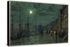 City Docks by Moonlight-John Atkinson Grimshaw-Stretched Canvas