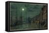 City Docks by Moonlight-John Atkinson Grimshaw-Framed Stretched Canvas