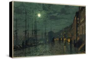 City Docks by Moonlight-John Atkinson Grimshaw-Stretched Canvas