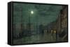 City Docks by Moonlight-John Atkinson Grimshaw-Framed Stretched Canvas