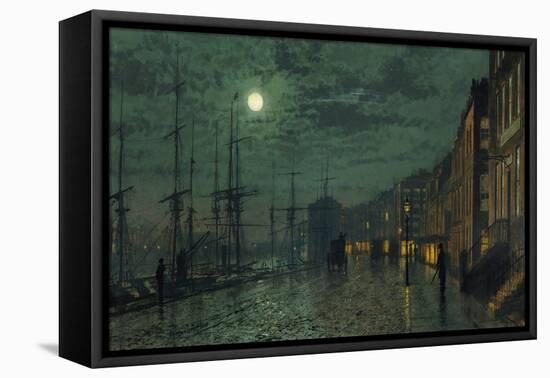 City Docks by Moonlight-John Atkinson Grimshaw-Framed Stretched Canvas