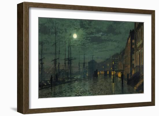 City Docks by Moonlight-John Atkinson Grimshaw-Framed Giclee Print