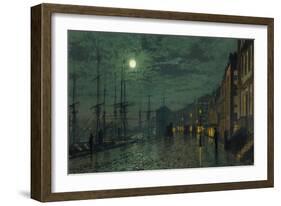 City Docks by Moonlight-John Atkinson Grimshaw-Framed Giclee Print