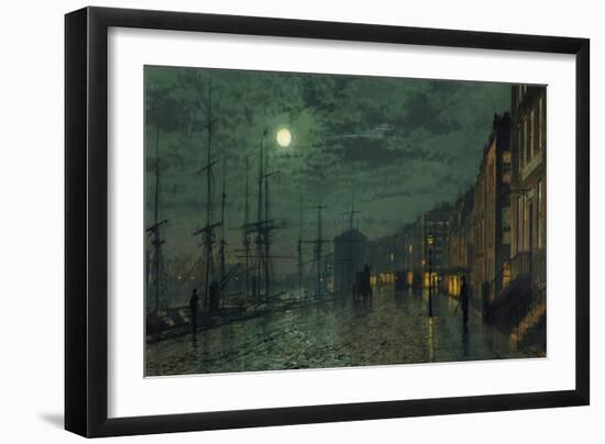 City Docks by Moonlight-John Atkinson Grimshaw-Framed Premium Giclee Print