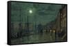 City Docks by Moonlight-John Atkinson Grimshaw-Framed Stretched Canvas