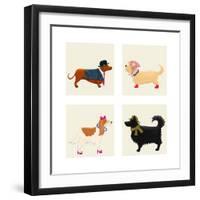 City Dogs and Country Dogs-Kate Mawdsley-Framed Art Print