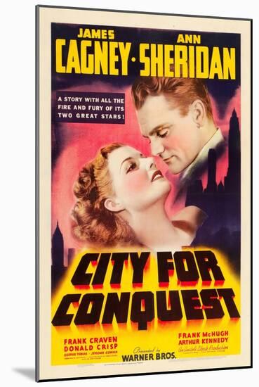 City For Conquest, Ann Sheridan, James Cagney, 1940-null-Mounted Art Print