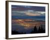 City from Grouse Mountain at Sunset, North Vancouver, Vancouver, Canada-Lawrence Worcester-Framed Photographic Print