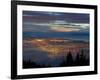 City from Grouse Mountain at Sunset, North Vancouver, Vancouver, Canada-Lawrence Worcester-Framed Photographic Print