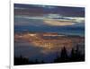 City from Grouse Mountain at Sunset, North Vancouver, Vancouver, Canada-Lawrence Worcester-Framed Photographic Print