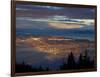 City from Grouse Mountain at Sunset, North Vancouver, Vancouver, Canada-Lawrence Worcester-Framed Photographic Print