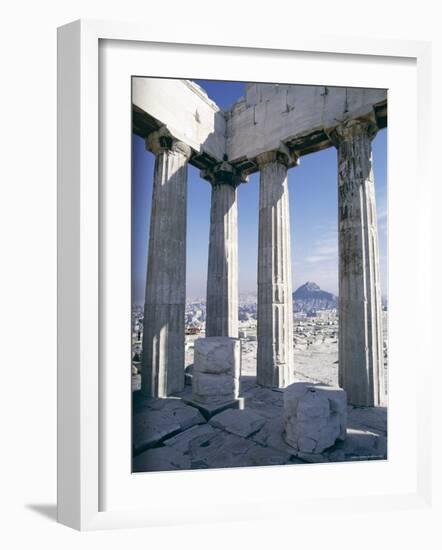 City from the Parthenon, Athens, Greece, Europe-John Ross-Framed Photographic Print