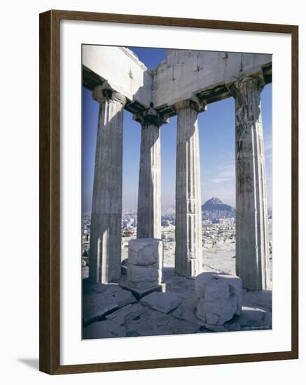 City from the Parthenon, Athens, Greece, Europe-John Ross-Framed Photographic Print