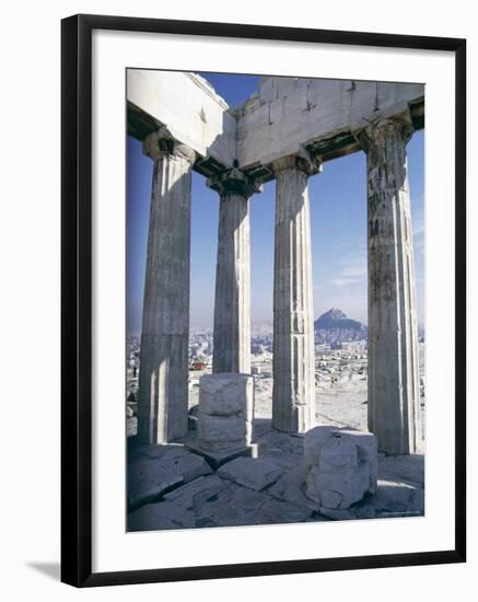 City from the Parthenon, Athens, Greece, Europe-John Ross-Framed Photographic Print