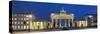 City Gate Lit Up at Night, Brandenburg Gate, Pariser Platz, Berlin, Germany-null-Stretched Canvas